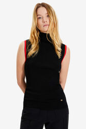 Women Viscose Tank Top with Coloured Armhole Black details view 1