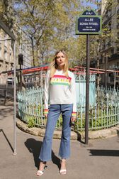 Knitted Long Sleeve Sweater White details view 1