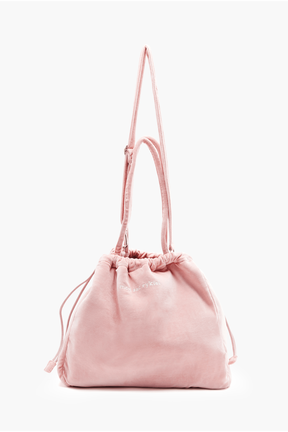 Women Maxi Velvet Bag Pink front view