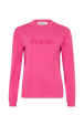 Long-sleeved crew-neck T-shirt Pink front view