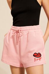Women Mouth Print Shorts Pink details view 2