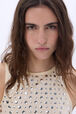 Tank top in jersey with studs Vanilla details view 2