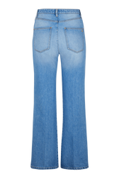 Women High-Waisted Jeans Stonewashed indigo back view