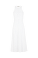 Sleeveless round-neck knitted dress White front view