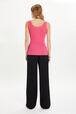 Ribbed tank top Pink back worn view