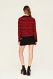 Pullover Big Poor Boy rayé femme Raye noir/rouge vue portée de dos