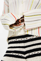 Women Multicolor Striped Pleated Shirt Ecru details view 2