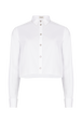Cropped poplin shirt White front view