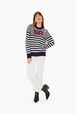 Pull marinière SR Navy vue portée de face