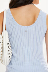 Ribbed tank top Sky details view 1