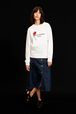 Sweat motif fleur logo Sonia Rykiel femme Blanc vue de détail 2