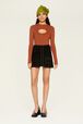 Women Denim Short Skirt Black details view 4