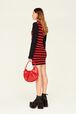 Robe midi rayée Jane Birkin femme Raye noir/rouge vue de détail 4