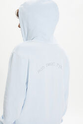Women Velvet Hoodie Baby blue details view 2