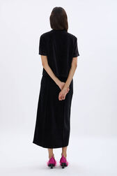 Short-Sleeved Velvet T-Shirt Black back worn view