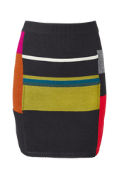 Women Multicolor Alpaca Wool Mini Skirt Multico crea front view