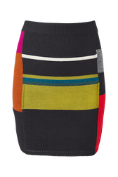 Mini jupe laine alpaga colorblock femme Multico crea vue de face
