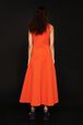 Robe longue bicolore femme Orange vue portée de dos