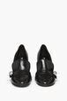 Black Metallic Leather Loafer Pumps Black details view 3