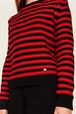 Pullover Big Poor Boy rayé femme Raye noir/rouge vue de détail 2
