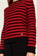 Women Big Poor Boy Striped Sweater Black/red details view 2