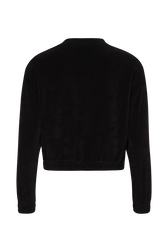 Long-Sleeved Velvet Sweater Black back view
