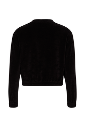 Long-Sleeved Velvet Sweater Black back view