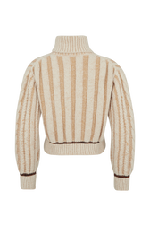 Long-Sleeved Turtleneck Jumper Ecru back view