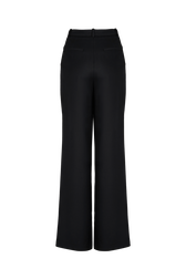 Cool wool pleated trousers Black back view