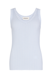 Ribbed tank top Sky front view