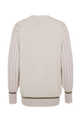 Long-Sleeved V-Neck Cardigan Lilac back view