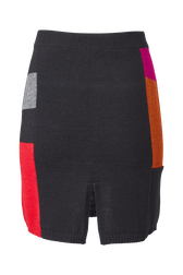 Women Multicolor Alpaca Wool Mini Skirt Multico crea back view