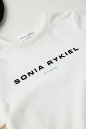 T-shirt manches longues fille logo Sonia Rykiel Ecru vue de détail 1