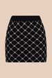 Women Jacquard Mini Skirt Black front view