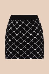 Jupe courte jacquard SR femme Noir vue de face