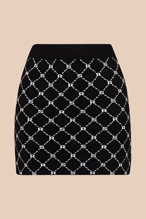 Jupe courte jacquard SR femme Noir vue de face