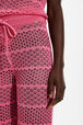 Pantalon dentelle ajourée rayé femme Rose vue de détail 2