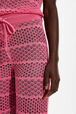 Women Striped Openwork Lace Trousers Pink details view 2
