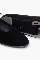 Black Velvet Anklet Ballerinas Black details view 1