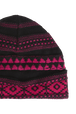 Fair Isle Print Wool Knit Beanie Hat Fuchsia back view
