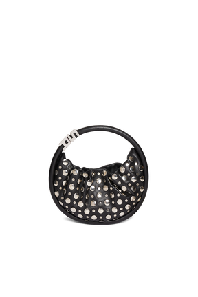 Sac Domino mini en cuir et studs Noir vue de face