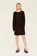 Robe courte lurex femme Raye noir/bronze vue portée de face