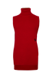 Sleeveless Turtleneck Jumper With Side Slits Red front view