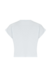 T-shirt coton multicolore signature femme Baby blue vue de dos
