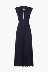 Long Dress In Lurex Knit Night blue front view