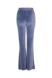 Flared velvet trousers Blue grey back view