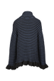 Robe courte col roulé lurex femme Raye noir/bleu vue de dos