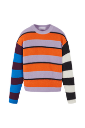 Women Multicolor Striped Sweater Multico striped front view
