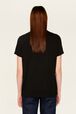 T-shirt jersey de coton femme Noir vue portée de dos