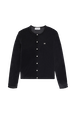 Cardigan velours femme Noir vue de face